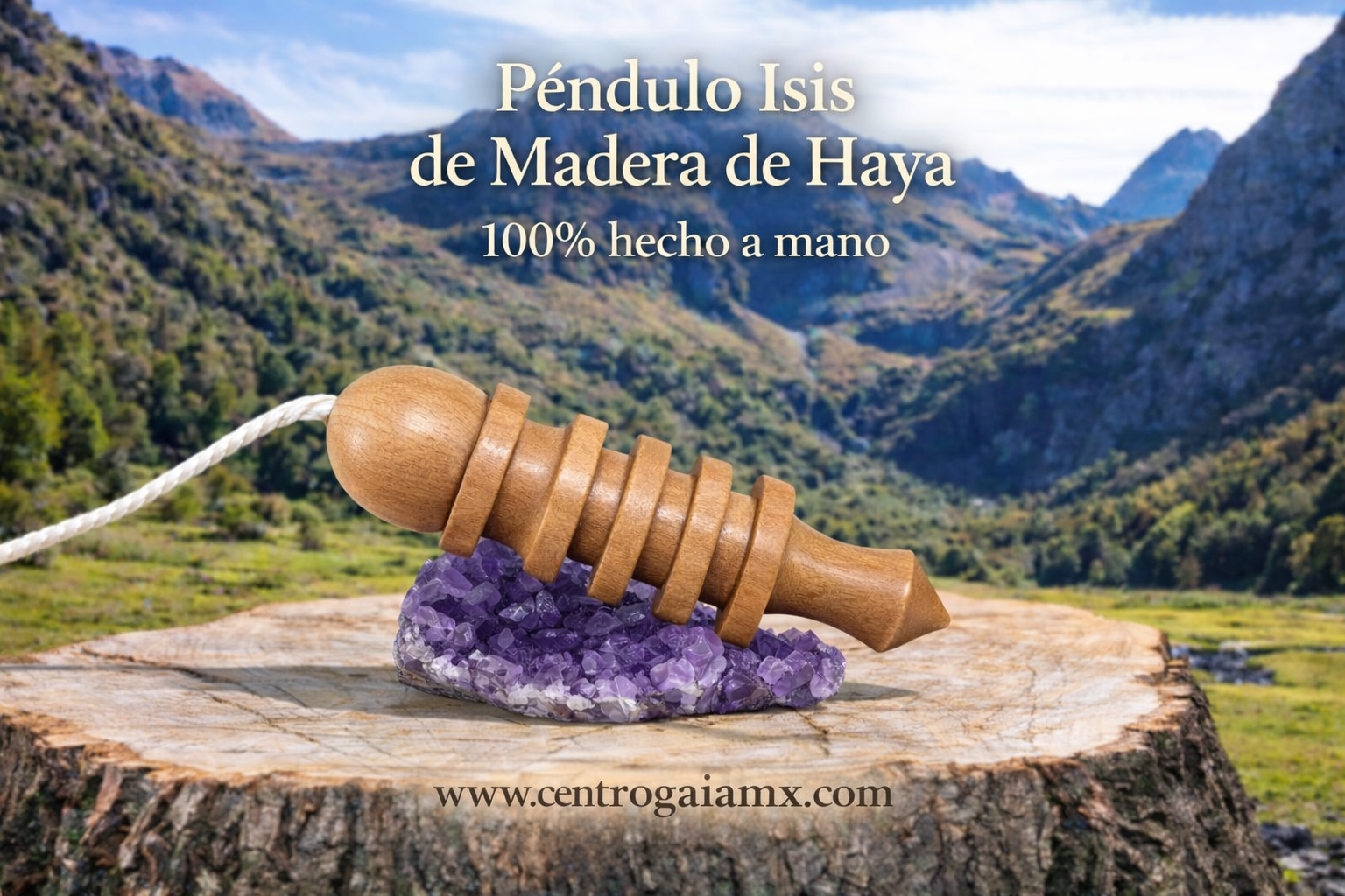 Péndulo Isis De Madera De Haya 100% Hecho A Mano