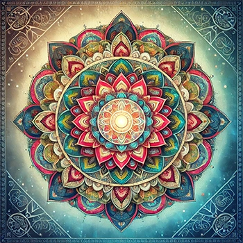 Mandala hindú mostrando simetría y patrones sagrados