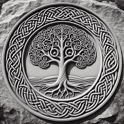 Arbol de la Vida rodeado de nudos