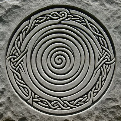 simbolo Espiral Celta en pie